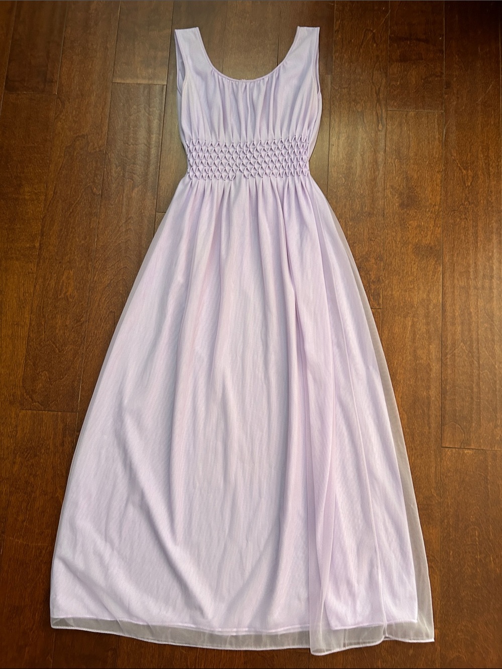 Vintage Eppie Ethereal Lilac Maxi Nightgown, a 1960s Dream, Size XS